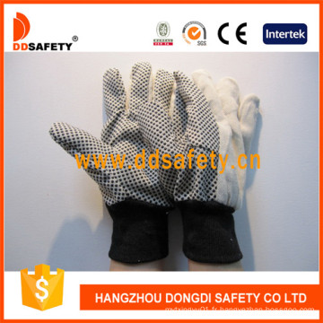 Gants de sécurité industriels en coton à coton en PVC Dcd308